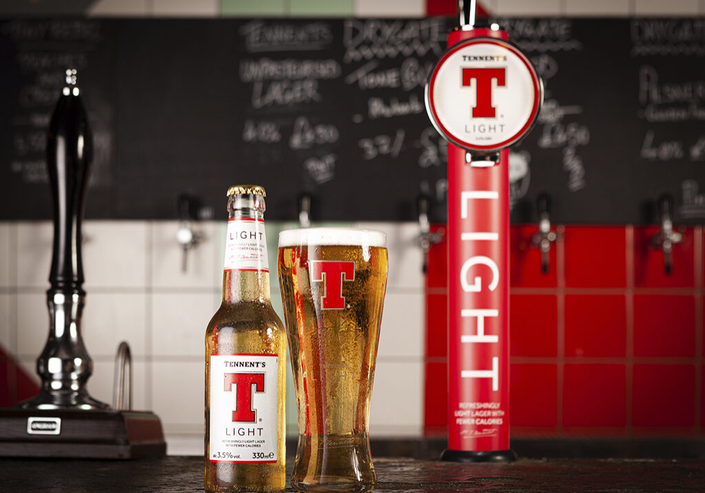 A pint of Tennent's Light is 114 calories. 