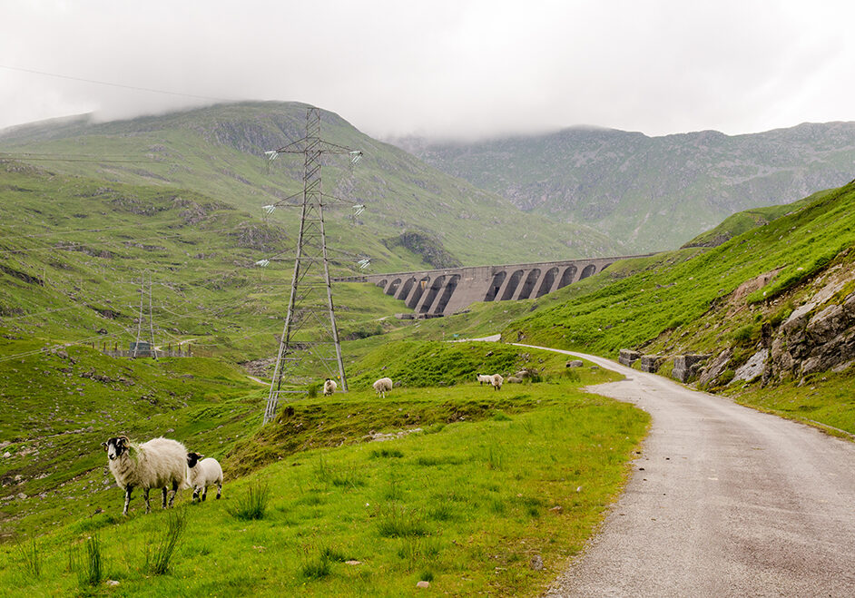 The Cruachan Dam and reservoir, part of the pumped storage hydroelectric power station