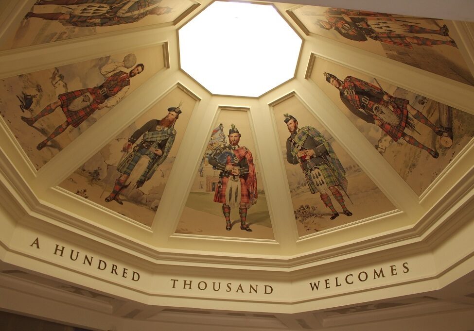 Inside the Duke of Rothesay Highland Games Pavilion in Braemar
