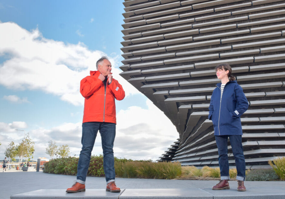 V&amp;A Dundee launches 'The Dundee Raincoat ' – a collaboration between designer Kerrie Aldo, Halley Stevensons stocked exclusively at V&amp;A Dundee
Museum, manufacturer and modern maker unite.

Designed and handcrafted by KerrieALDO. The Dundee Raincoat pairs artisan skills and attention to detail with the original performance fabric, waxed cotton.
Established in 1864, Halley Stevensons have been innovating textiles and manufacturing waxed cotton in Dundee for generations and are the experts in getting you Home &amp; Dry.
This is V&amp;A Dundee’s first limited-edition fashion collaboration, inspired by the city’s innovation, creativity and resilience.