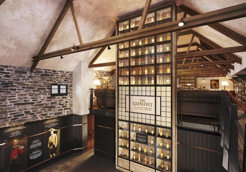 The Glenlivet bottle wall