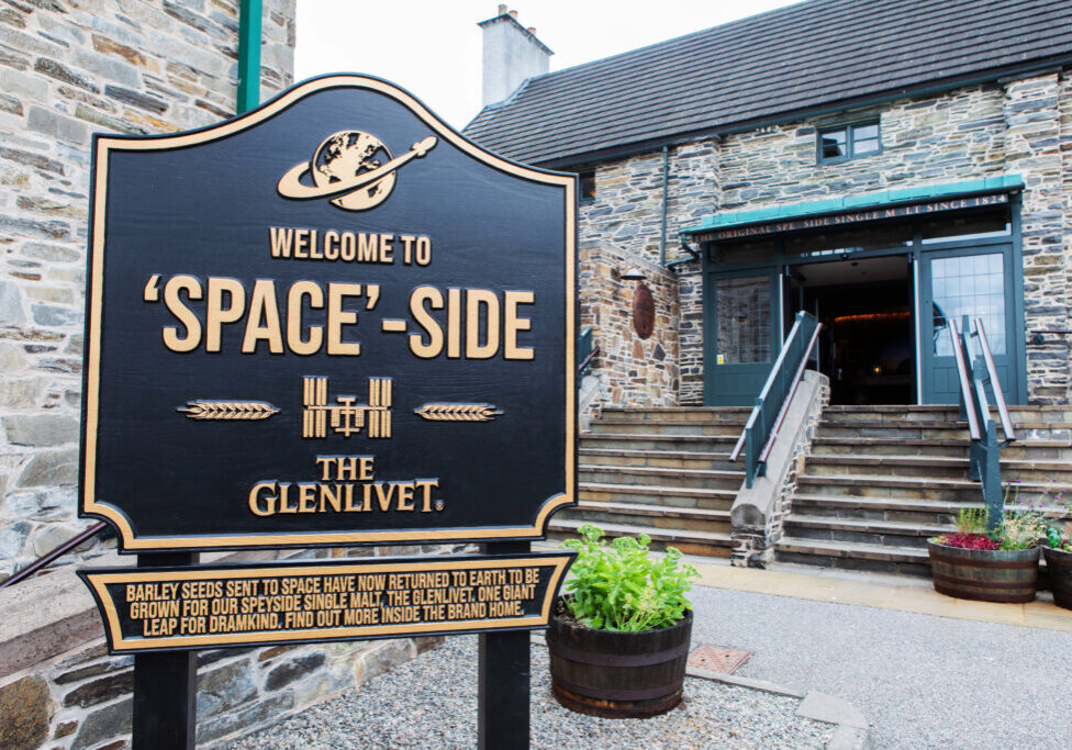 'SPACE'- SIDE TOWN SIGN at The Glenlivet Distillery, Ballindalloch, Scotland