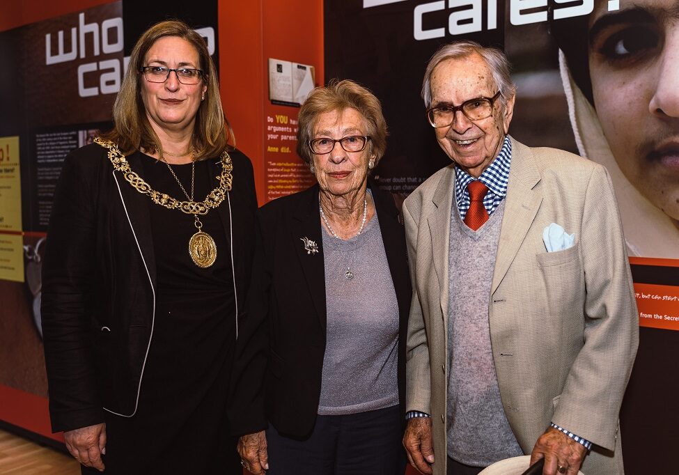 Anne’s Frank's step-sister Eva Schloss, MBE (centre) with The Lord Provost of Glasgow and Henry Wuga MBE (Photo: Grant Campbell)