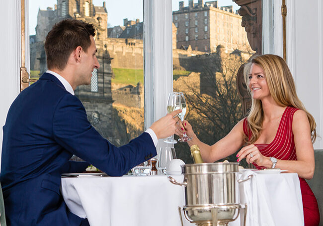The Pompadour by Galvin at the Waldorf Astoria Edinburgh - The Caledonian, with views of Edinburgh Castle