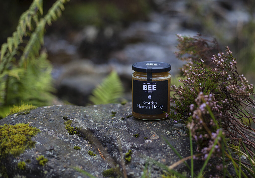 Jar of heather honey.