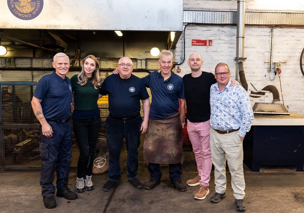 The Three Drinkers with the Loch Lomond coopering team