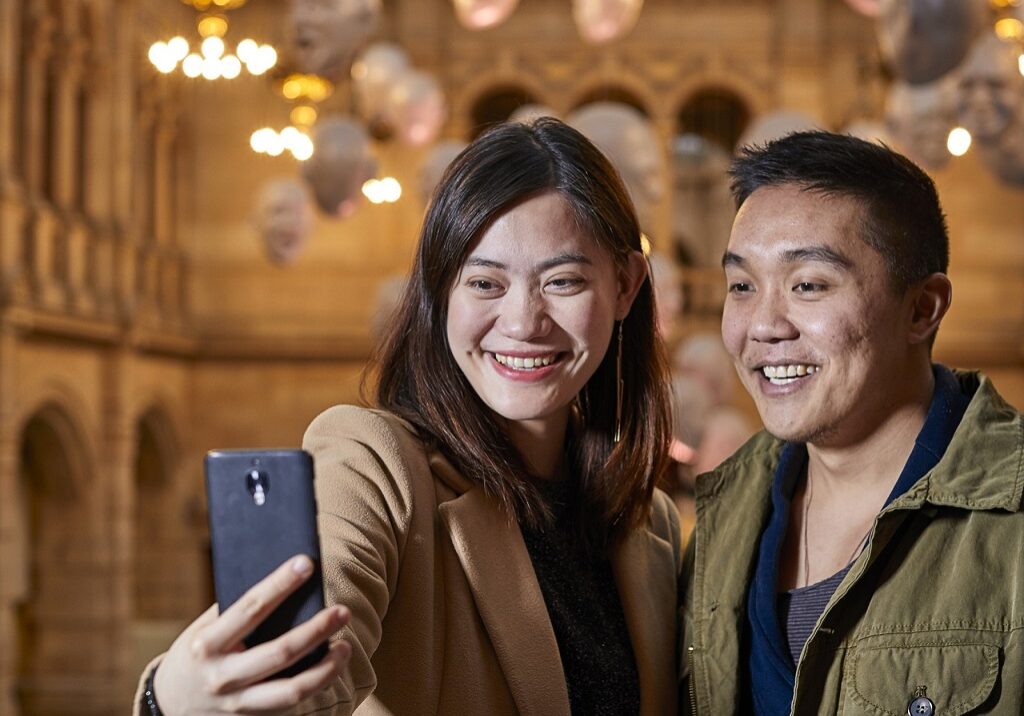 Visitors in Kelvingrove Art Gallery, Glasgow.