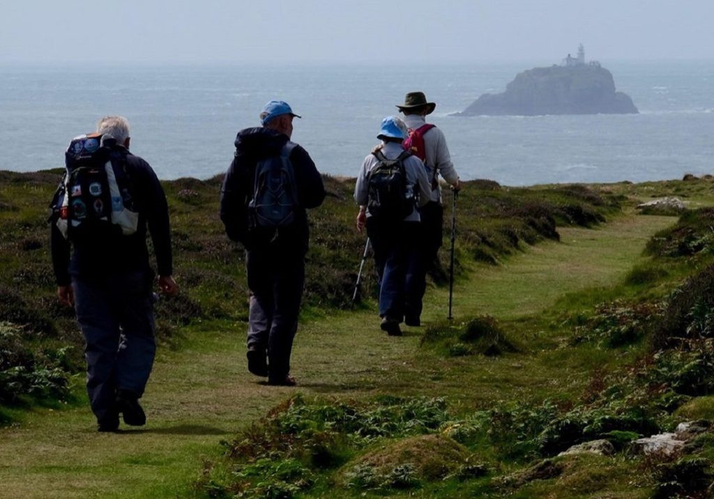 Walking toward the shore