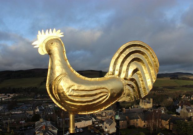 The weather vane is back on top of Selkirk's Sir Walter Scott Courthouse