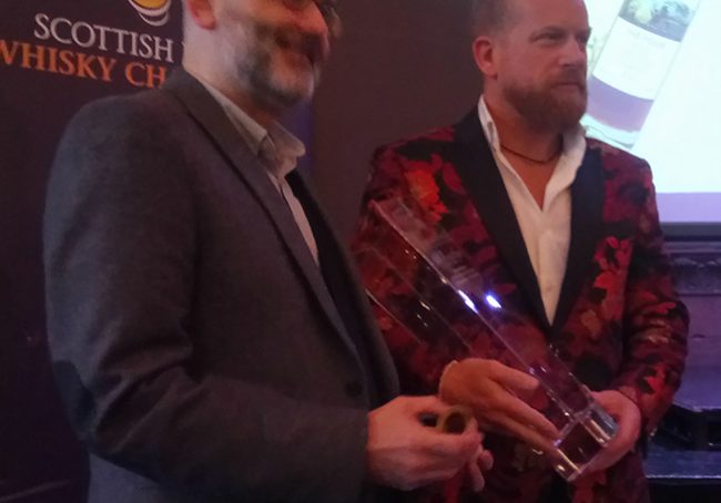 The 2017 Scottish Field Whisky of the Year was presented by Scottish Field’s Sales Director Brian Cameron (left) to Douglas Wood, for Woodwinters' The Four ‘Isle Solera’ 16 Year Old.