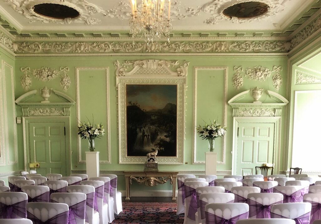 A wedding ceremony at Blair Castle