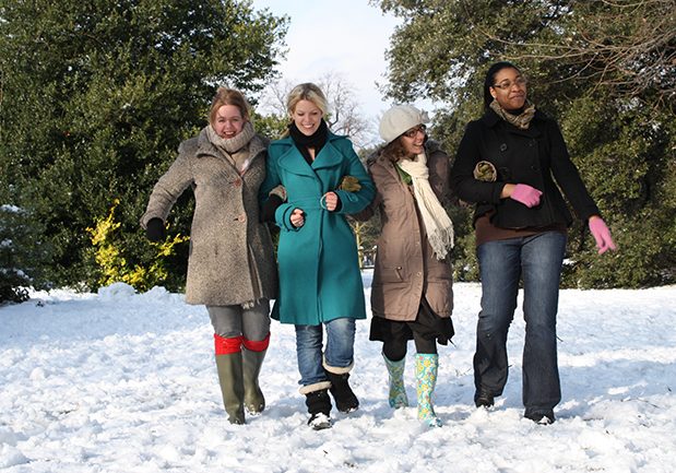 Ramblers enjoying the snow