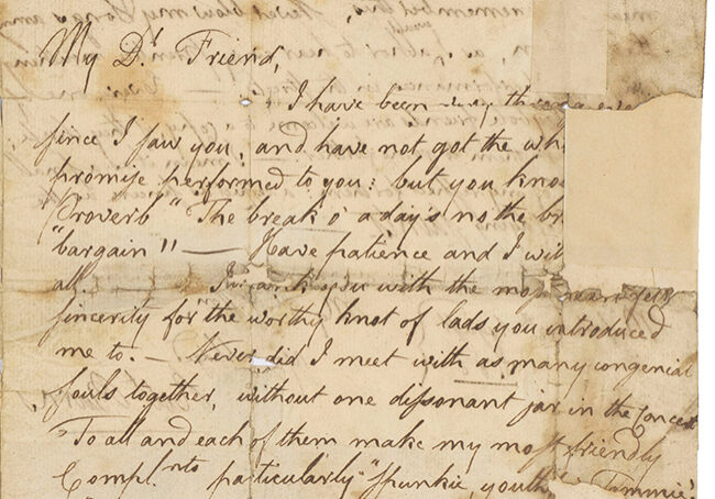 Robert Burns' letter to his former school-friend William Niven 