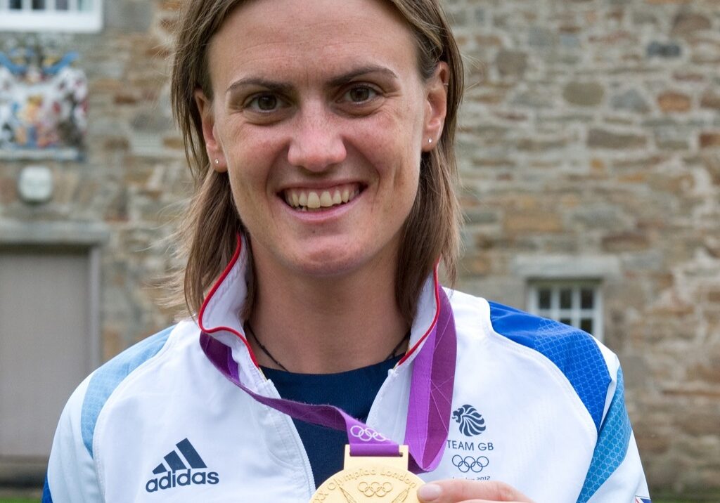 Heather shows off her gold medals (Photo: Heather Stanning)