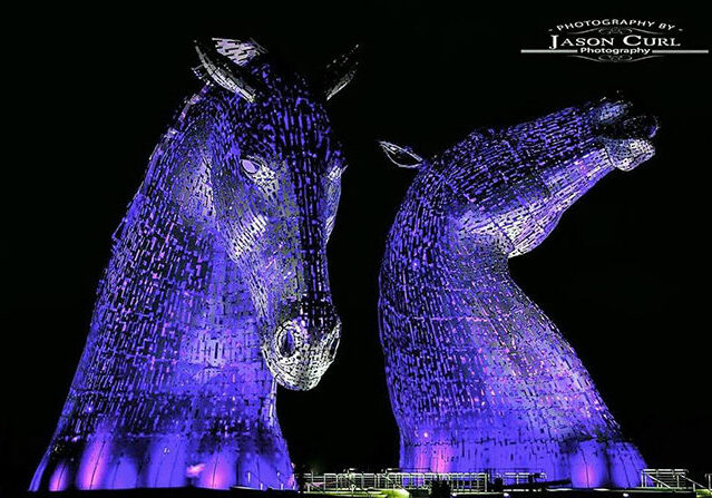 The Kelpies have previously turned purple for World Pancreatic Cancer Awareness Day