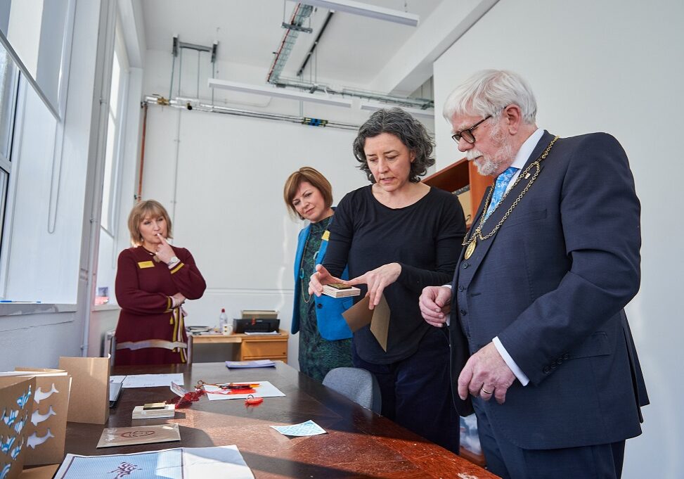  Moira Gavin (Wasps), Audrey Carlin, CEO, Wasps, artist Helen O'Brien and Provost Dennis Malloy (Photo: Fraser Band)