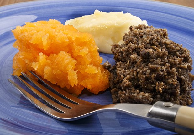 Tasty haggis, neeps and tatties