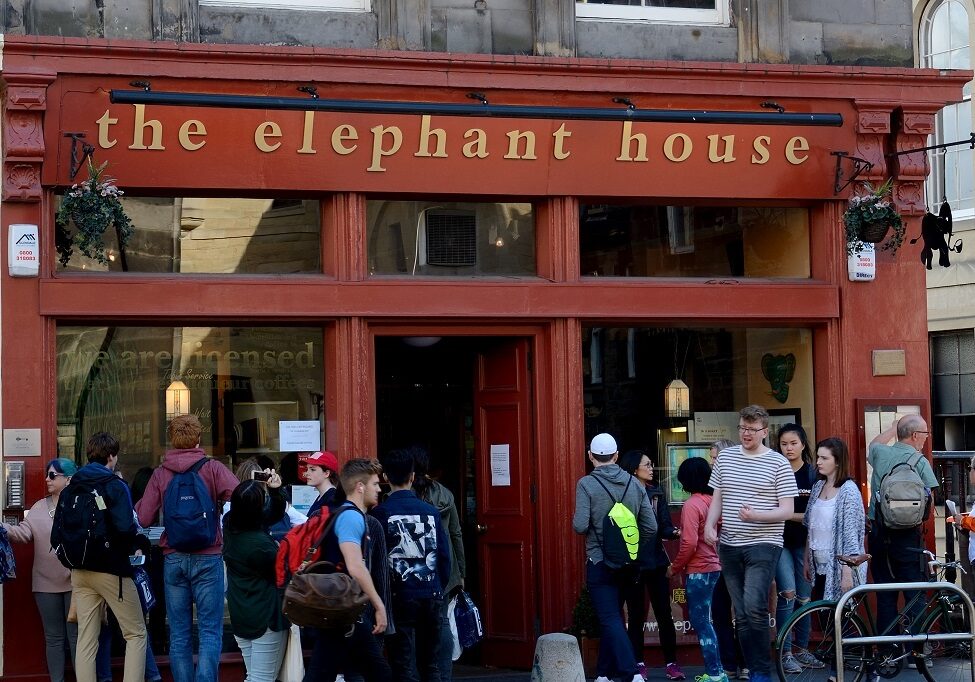 JK Rowling wrote her early books in the Elephant House in Edinburgh