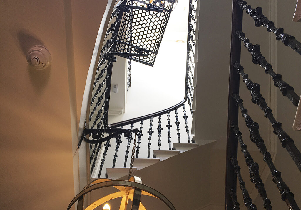 The staircase, inside the refurbished Nira Caledonian Hotel